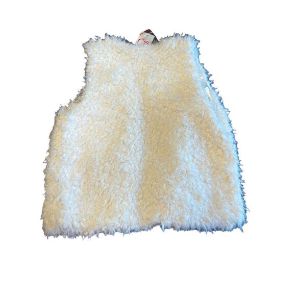 Design History Girls Ivory Faux Fur Vest Large kids new - Picture 2 of 3